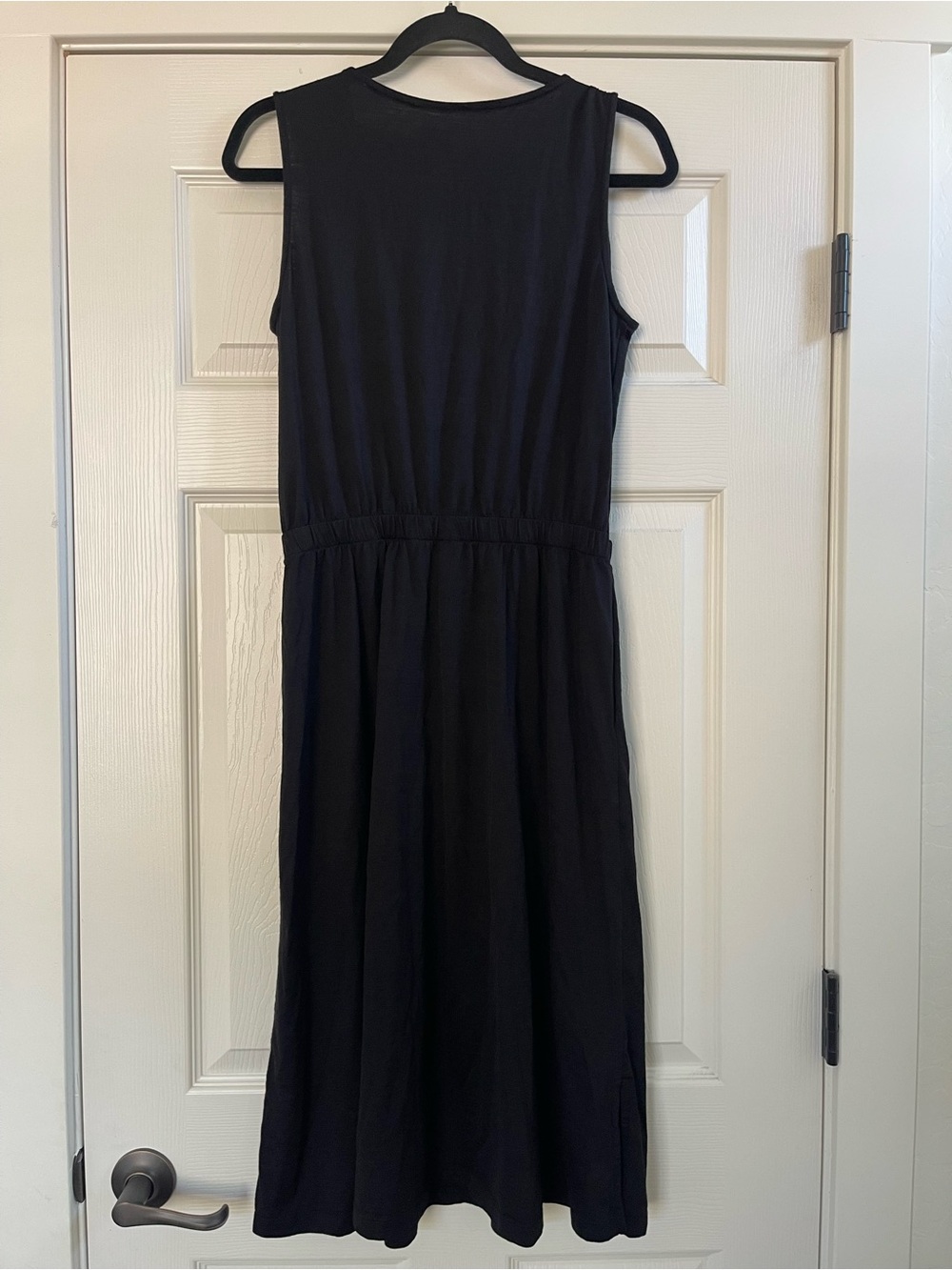 Women’s Wool& Sofia Fit & Flare Merino Wool Sleeveless Midi Dress Black Size M - Picture 9 of 9